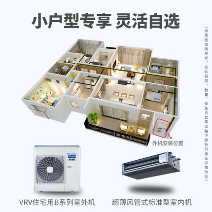 DAIKIN大金家用中央空調(diào)變頻多聯(lián)機(jī)4.8匹一拖四VRV B系列