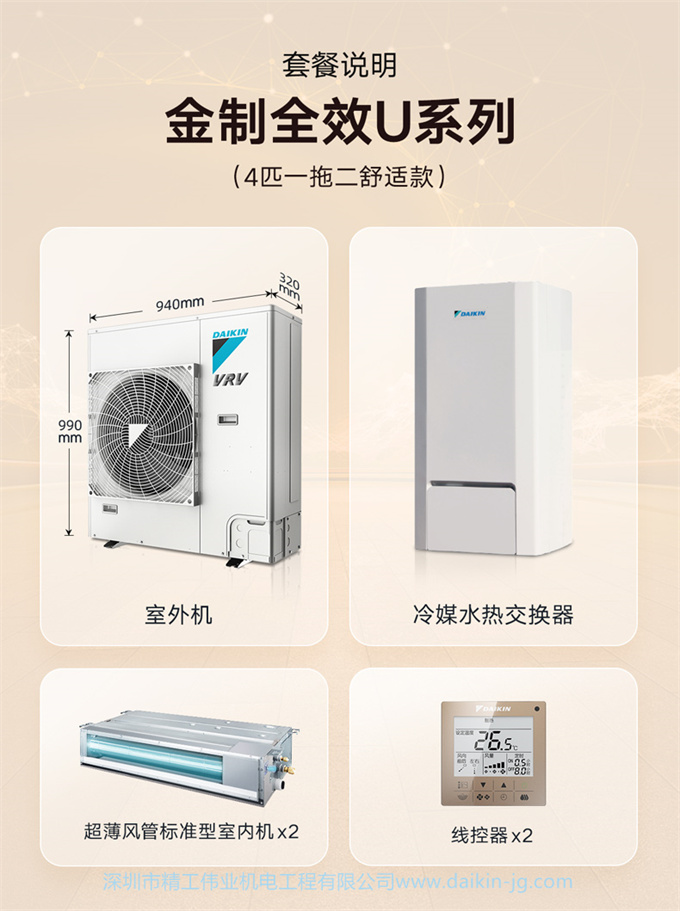 DAIKIN/大金中央空調(diào)家用4匹一拖二變頻地暖采暖空調(diào)多聯(lián)機(jī)VRV-U(圖2)
