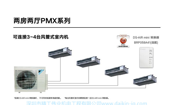 DAIKIN大金中央空調(diào)家用一拖三3匹變頻空調(diào)機(jī)兩房?jī)蓮dPMX舒適款(圖8)