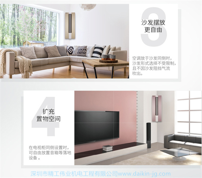 【華南專享】大金一級(jí)變頻懸角式2匹空調(diào)客廳新優(yōu)選FKXW150TC-W(圖12)