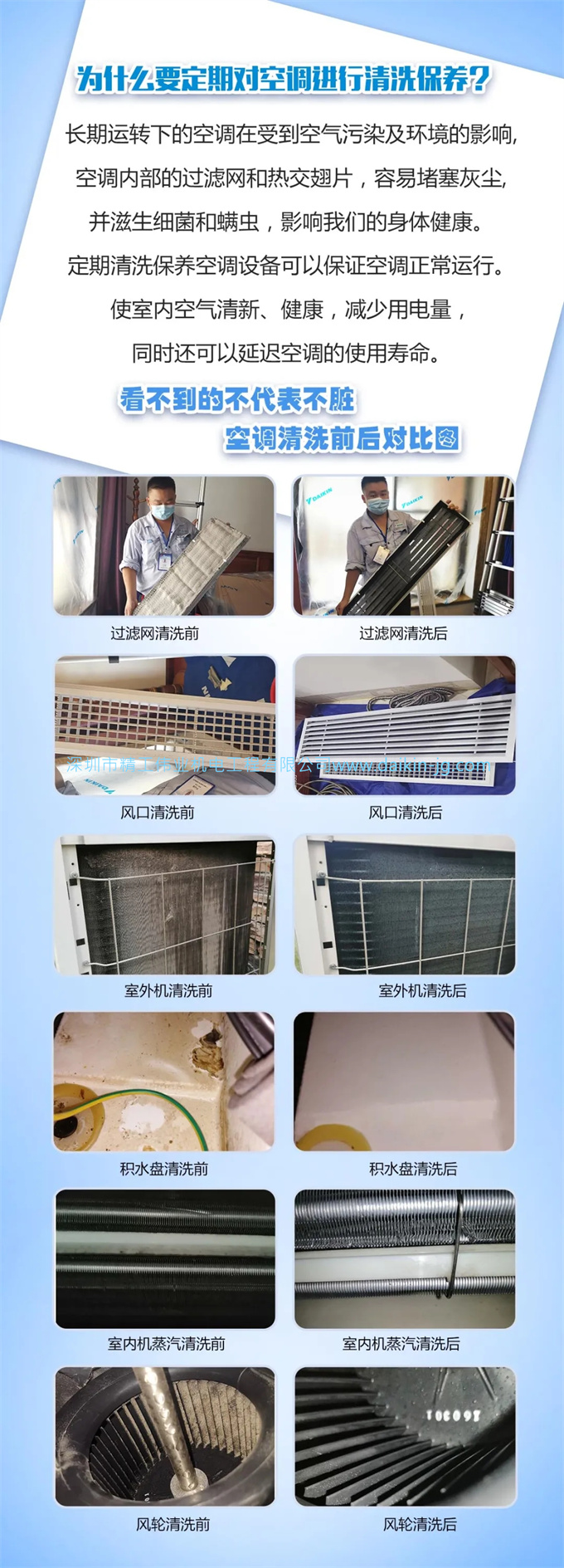 空調(diào)清洗前后的效果對(duì)比，看完觸目驚心！