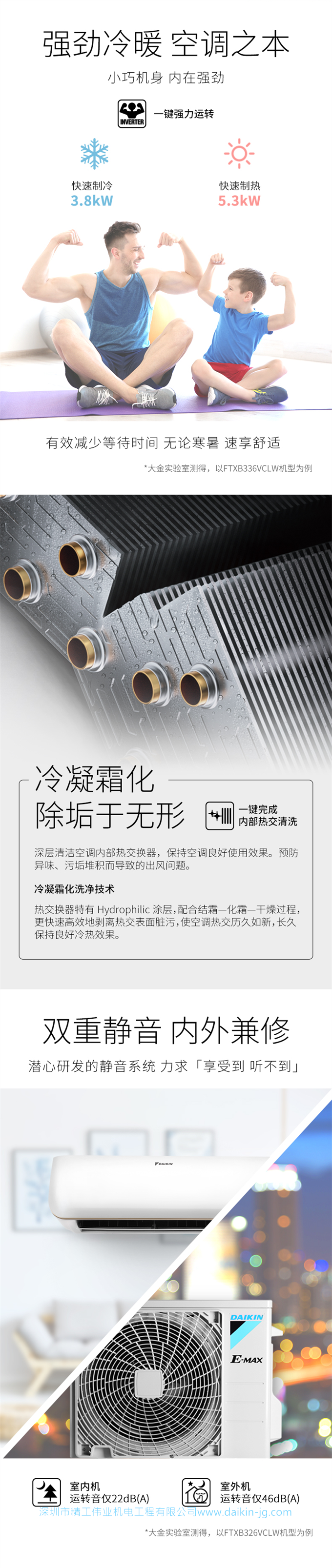 DAIKIN大金 FTXB326WC變頻1匹靜音冷暖壁掛式空調(圖2)