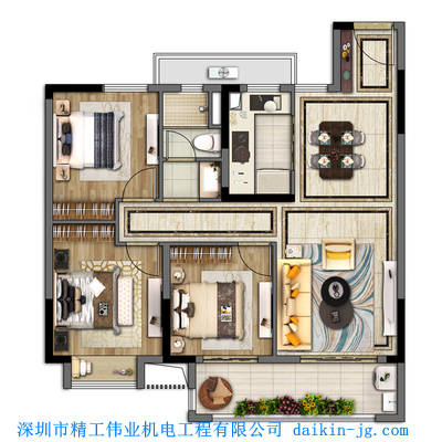 100平方米左右的房子，大金空調(diào)可以怎么配置？