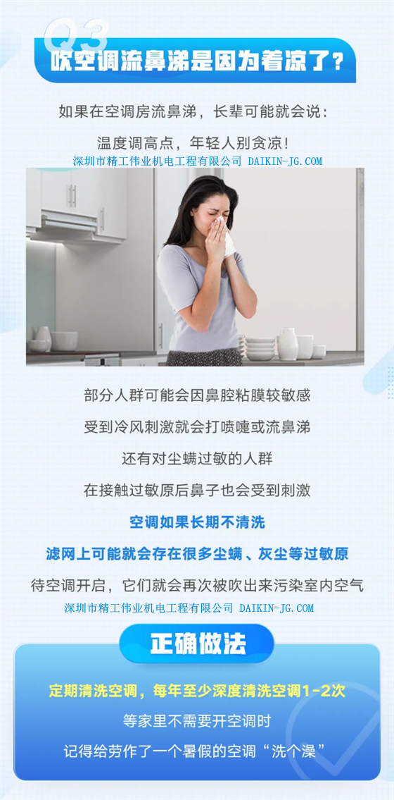 吹空調(diào)流鼻涕是因為著涼了？