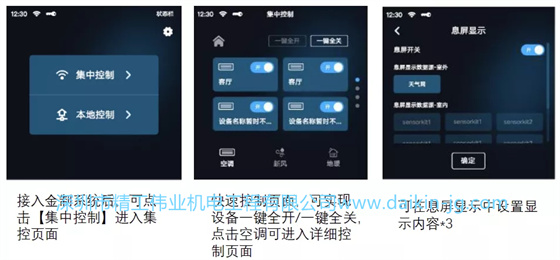 接入金制控制系統(tǒng)后，可實現(xiàn)大金設(shè)備的集中控制。