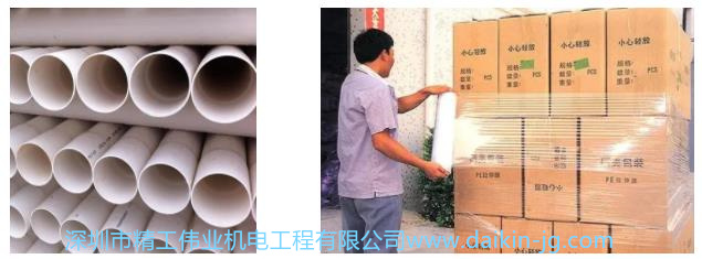 市面銷售的新風(fēng)管材多采用PVC管材為聚氯乙烯，生產(chǎn)添加增塑劑，固化學(xué)性能穩(wěn)定、成本低，所以多用于家用下水管，打包纏繞膜。劣質(zhì)的纏繞膜有味道，也是來自于生產(chǎn)的PVC原料本身。