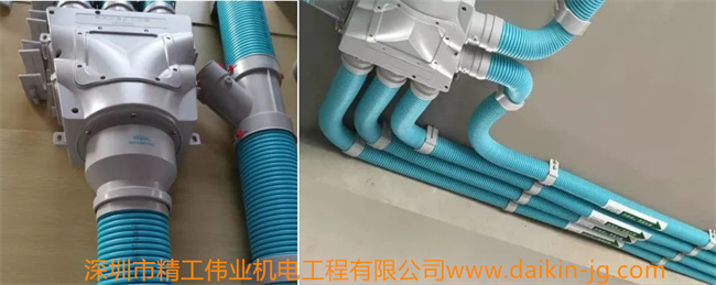 大金專供材料采用快插式安裝工藝，管路間使用密封圈密封，插銷或卡箍固定，環(huán)保、安全、不漏風(fēng)。