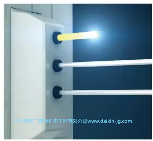 通過(guò)第三根管回收空調(diào)系統(tǒng)系統(tǒng)中多余廢熱，提高空調(diào)的節(jié)能性。
